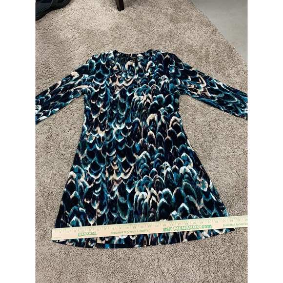 Cupid Long Sleeve Dress Size Medium Brown Tan Blue - Picture 7 of 7